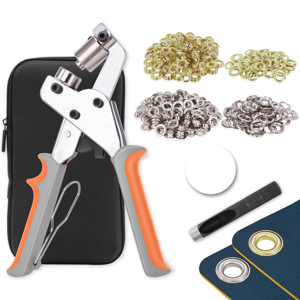ZAPSIFOU Grommet Tool Kit with 300 Sets 3/8 Inch Grommets, Heavy Duty Grommet Kit with Storage Bag, Grommets Pucher with Hole Punch and Eyelets, Eyelet Pliers Kit for Tarp, Fabric, Banner, Canvas