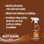 Rust-Oleum Whink Rust Stain Remover | Heavy-Duty Iron Stain Remover Foaming Spray with Excellent Cling for Toilets, Showers, Sinks, Outdoor Siding | 24 oz | 4 Pack