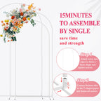 Fomcet Metal Arch Backdrop Stand White 7.2ft, 6.6ft, 6ft Wedding Arch Stand