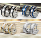 Aroncent Stainless Steel 3-8 Pairs Hoop Earrings Men Small Hoop Huggie Hinged Earrings Set for Men Women 4mm Gifts
