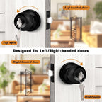 Probrico Black Door Knob Exterior Door Knobs with Lock, Keyed Alike Door Locksets for Front Door, Interior Door Lock with Ball Knob, Black Finished, 5 Pack