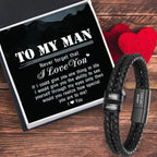 Aiemghsde Personalized Custom Name Bracelets for Men - Mens Leather Bracelet with 2-6 Family Names,Customized Bracelet Father's Day Dad Gifts for Husband Son (2 Names)
