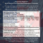 Kappa Nutrition Powered by Magbrain™ Magnesium L-Threonate Plant-Based, 90 Vegan Capsules, 420mg Elemental Magnesium (3 Capsules) from 2,253mg, Brain, Sleep & Muscle Support.