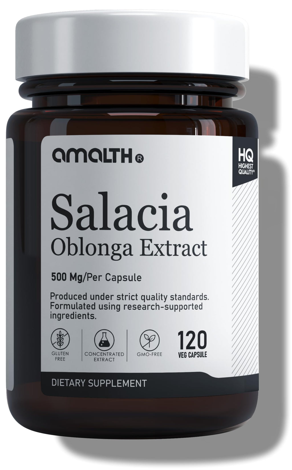 AMALTH Salacia Oblonga Capsules 500 mg | Salacia Oblonga Extract Supplement | Herbal Extract Formula | Plant Based Supplement | Natural Botanical Capsules | Non-GMO | 120 Veg Capsules