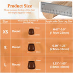 16pcs Round Chair Leg Floor Protectors, Felt Pads Chair Leg Protectors for Hardwood Floors, Silicone Furniture Feet Cups Covers Felt Pads, Prevents Scratches & Reduce Noise, Brown, Small