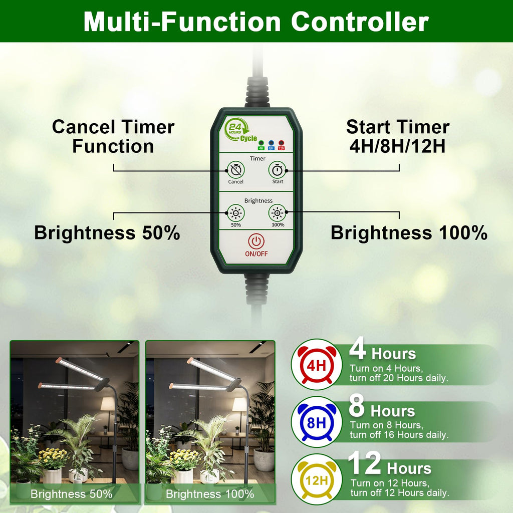 Grow Light for Indoor Plant, 6000K Full Spectrum Plant Lamp
