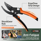 VOTREK® Pruning Shears, Patented Stepless Handle Opening for All Hand Size