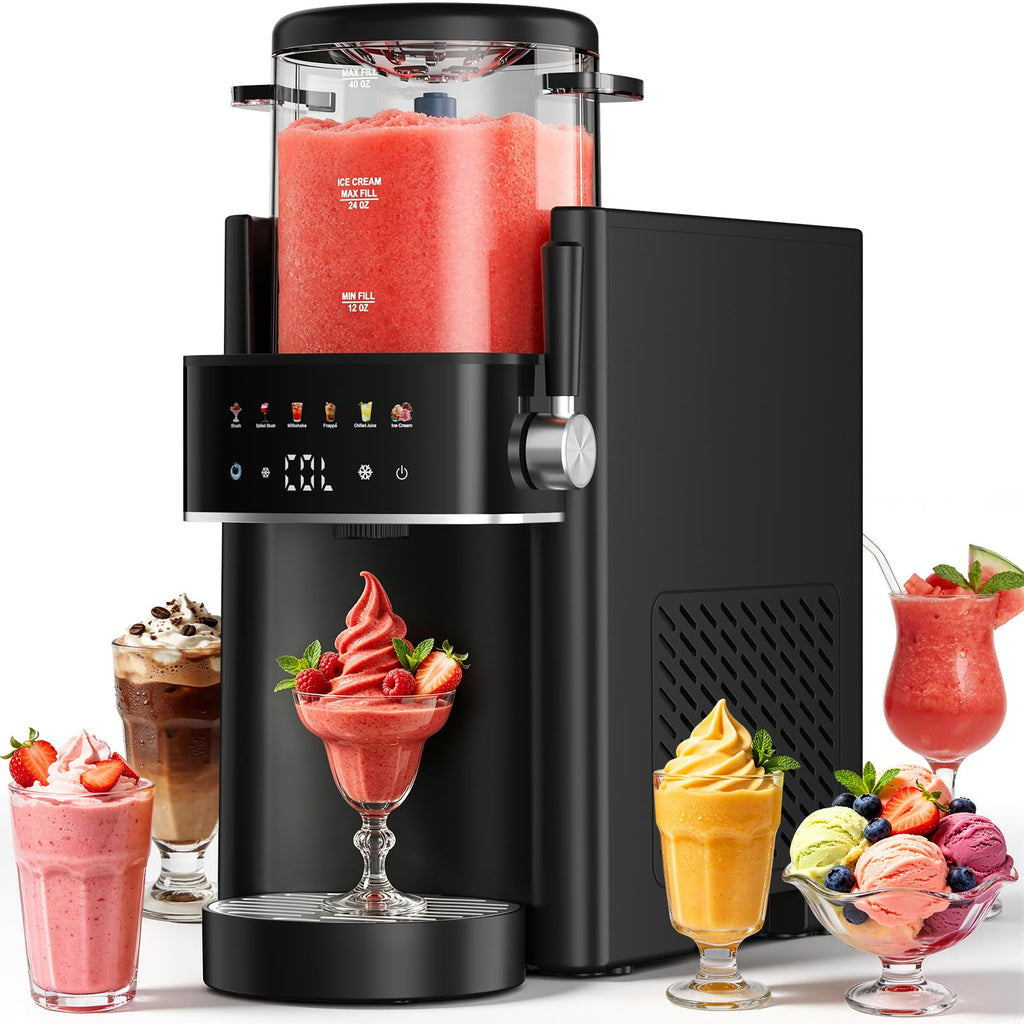 Ranvaira Slushie Machine for Home, Ice Cream Maker, 40OZ Capacity, Silver