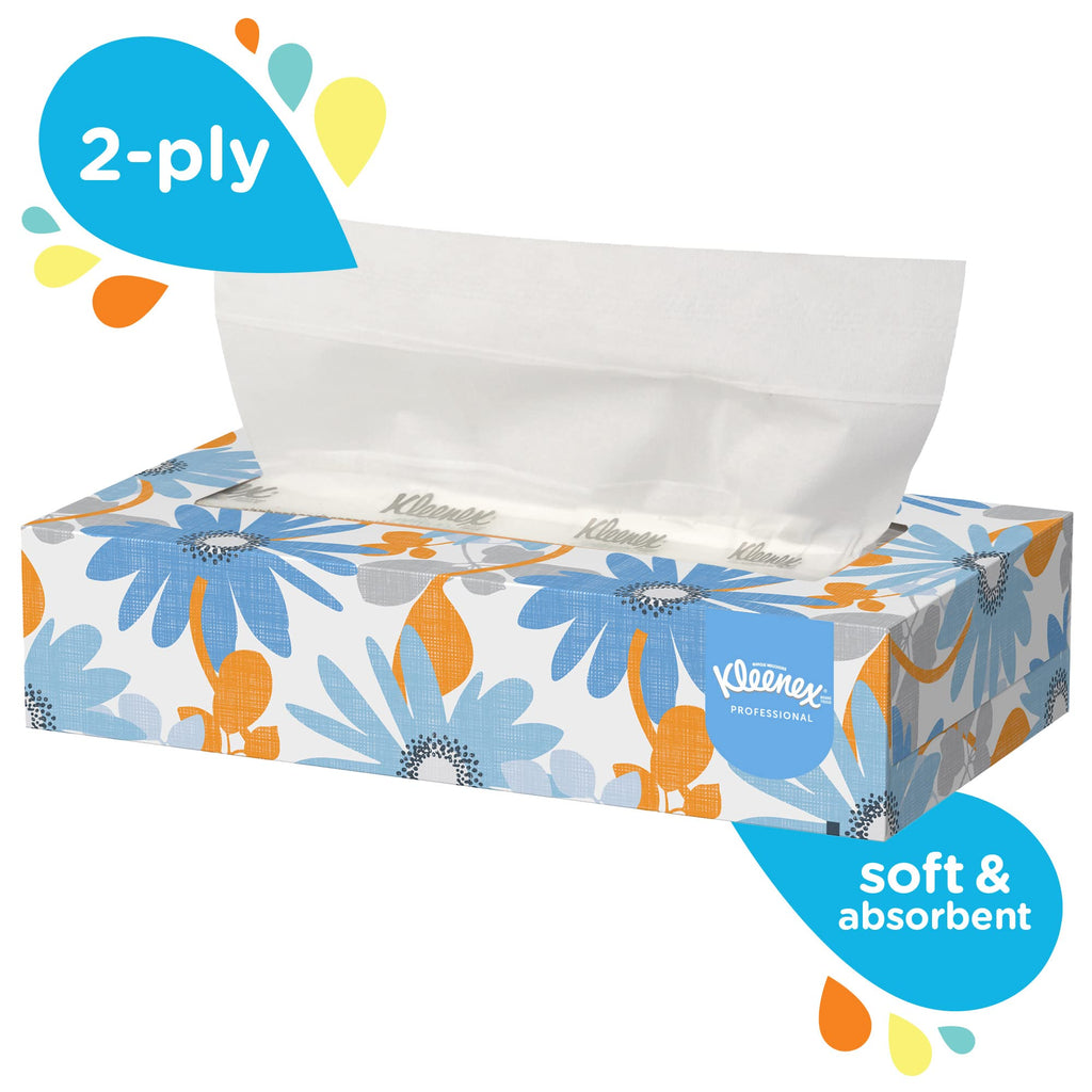 Kleenex® 2-Ply Facial Tissue, Flat, 100 Tissues Per Box, Pack Of 5 Boxes