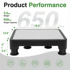 COOL-ANGLE Adjustable Step Stool for High Beds & SUV - Non-Slip Mobility Platform for Seniors, 650lbs Capacity, 3 Heights (3.4"-5"), Wide Safety Base for Car & Bath, 16.5"x12.6", Gray