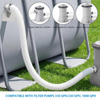 1-1/4" Pool Hoses Kit Replacement for Above Ground Pools – 1.25" Pool Filter Pump Hose with Hose Holders & Clamps Compatible with Intex Pool Filter Pump 607, 637 (White -2 Pack)