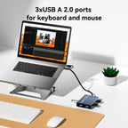 ACASIS USB C to Dual HDMI DisplayLink Adapter, 4K@60Hz, 2 HDMI & 3 USB-A Ports, 100W PD Charging, USB C DisplayLink Docking Station for Mac M1/M2/M3/Windows,USB A/C to Dual Monitor Adapter