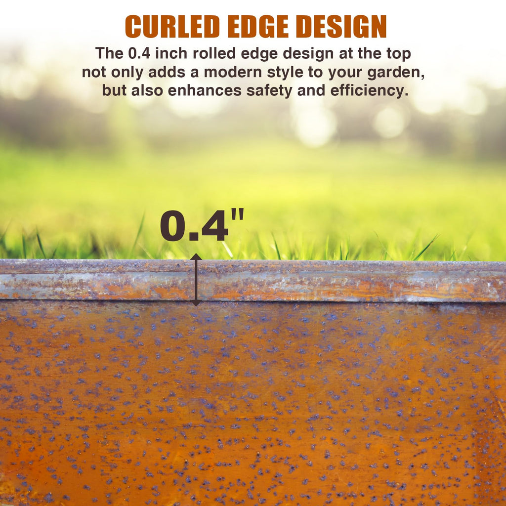 Meyoppm 32.8ft Cor-Ten Steel Landscape Edging, 5.5" H Garden Edging Border