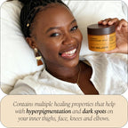 GLO Melanin Turmeric Scrub for Dark Spots, Brightening Inner Thighs Bikini Area Underarms, Natural Exfoliating Face