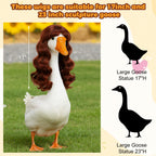 Eccliy 6 Pcs Porch Goose Wigs Dog Cat Pet Outfits Costume Small Funny Pet Wig Cute Lawn Porch Goose Accessories Statue Braid Wig for Holiday Outdoor Garden Patio Yard Goosey Decoration