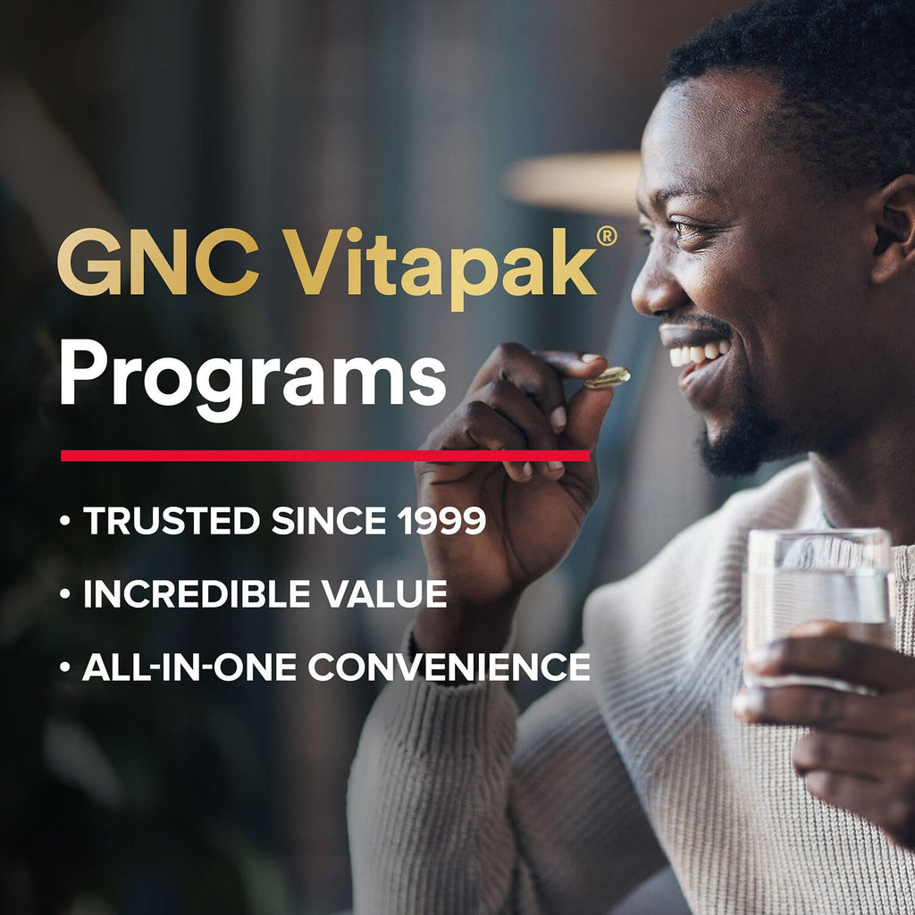 GNC Mega Men Performance and Vitality Vitapak Program, Convenient Complete Nutrition, 5 Products in 1 Packet, Circulation, Blood Flow, Prostate Health, Sexual Function, 30 Packs