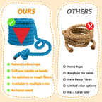 HOKINETY Tug of War Rope for Kids & Adults - 65ft Soft Cotton Outdoor Pulling Rope with Flag for Team Building Activities Field Day Family Reunions Birthday Parties Camping Games - Blue