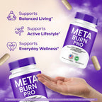 Meta Burn - Official Meta Burn Pro Capsules Advanced Formula with All Natural Ingredients, MetaBurn Pills Maximum Strength for Wellness & Overall Health Support, 60 Capsules for 1 Month