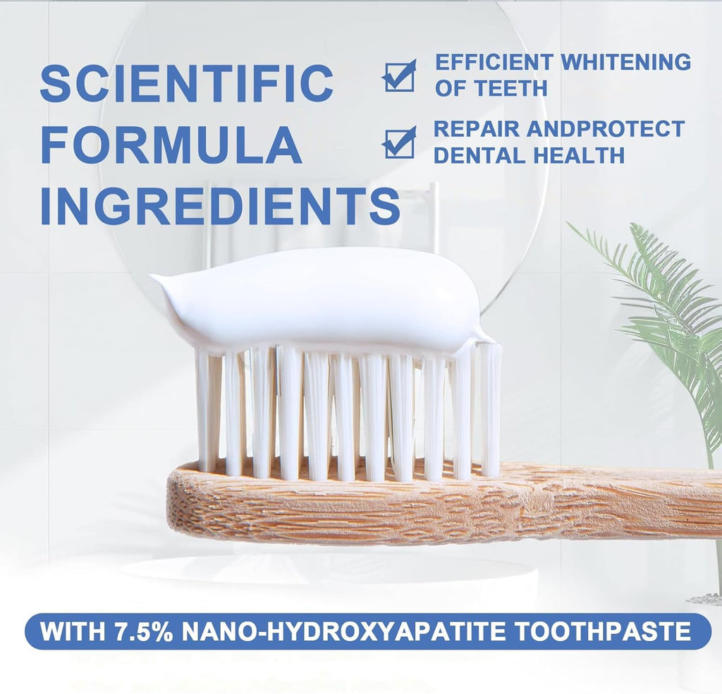 Set 2-Pack Nano Hydroxyapatite Toothpastes for Enamel Protection and Tooth Strengthening, Gentle Mint, Fresh Breath, Daily Use for Oral Health (Gentle Mint)