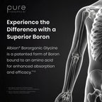 Pure TheraPro Rx Bio Boron, 30mg/Capsule, 90 Capsules, Bororganic Glycine Boron Supplements for Men & Women, Vegan Mineral Supplements for Bones, Cardiovascular Function & Immunity Support