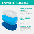 Dish Wand Refills Sponge Head with Hole,Non Scratch Dishwand Refill Heavy Duty Replacement Head,Soap Control Dispensing Scrubbers for Kitchen,Pans,Dishwasher Tools,Compatible Sponges Scrub with Handle
