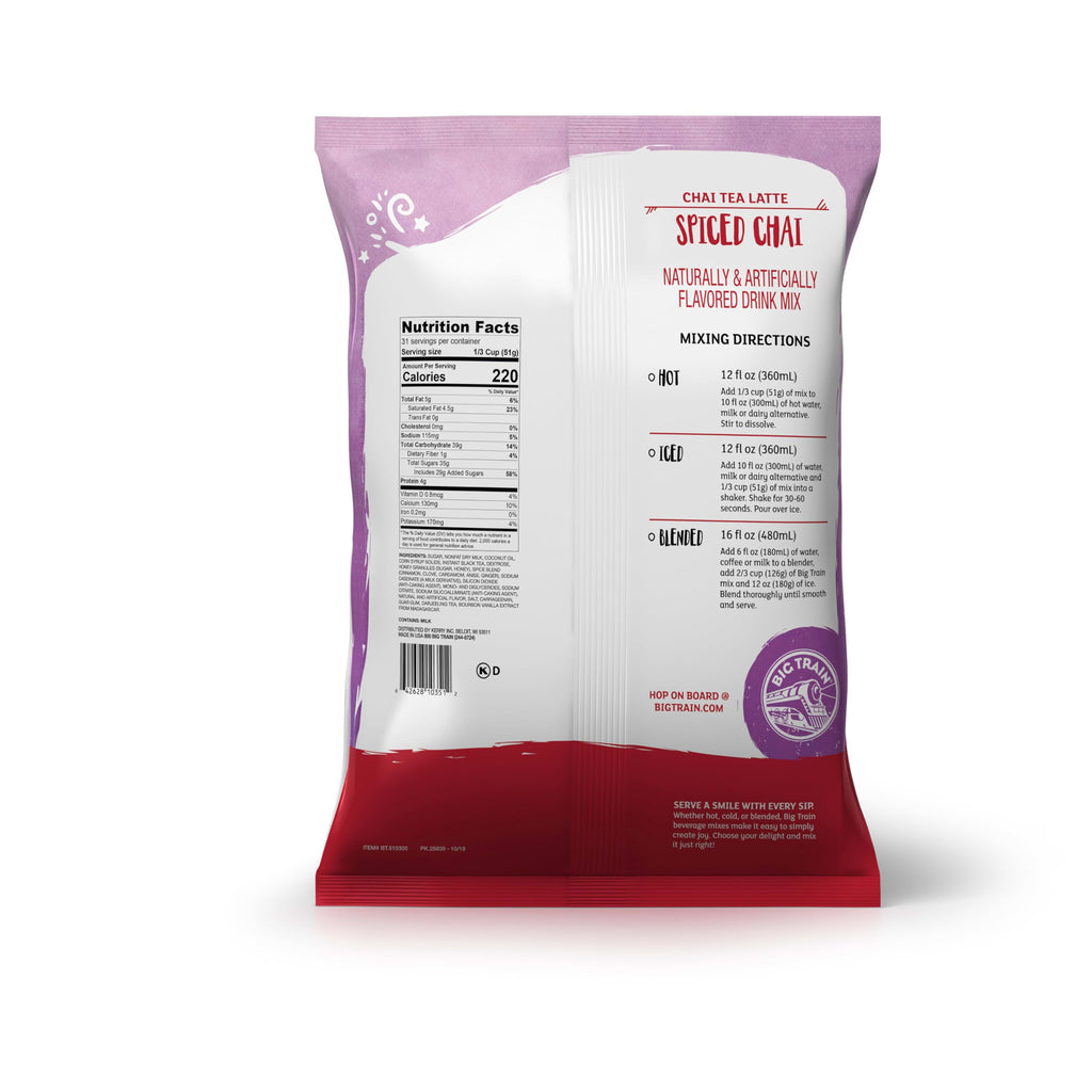 Big Train Spiced Chai Tea Latte Beverage Mix, 3.5 Pound (Pack of 1)
