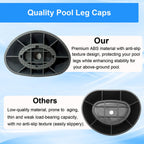 4 Pcs Footing Leg Cap Above-Ground Pool Replacement for Bestway Steel Pro MAX & Power Steel 16Ft /18Ft x 48In Frame Pool, Bestway P61802 Footing Leg Cap Grey