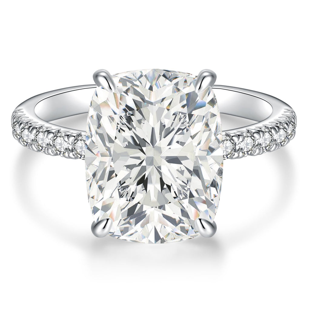 AVECON 5CT Elongated Cushion Cut Engagement Ring for Women, Travel Gift, 6