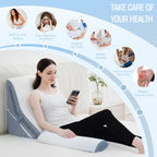 Foamalusion 3PCS Bed Wedge Pillow for Sleeping, 20-in-1 Adjustable Memory Foam Pillow Wedge for Back Leg Pain Relief, 23" Wide Wedge Pillow for After Surgery, Acid Reflux, Snoring, Back Pain