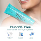 Ollie Fluoride Free 10% Nano Hydroxyapatite Toothpaste for Remineralizing Enamel, Sensitive Teeth & Whitening, Clean Mint 4oz (Pack of 1)