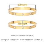 Billet-doux 18K Gold Plated Non-Tarnish Nail Love Bangle Bracelets Set For Women, Stackable Waterproof Four-Leaf Clover Adjustable Tennis Bracelet Trendy Jewelry Gifts Perfect for Her