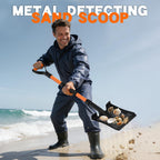 Sand Sifter Shovel for Beach: 42'' Sand Scoop for Metal Detecting with Ergonomic D-Handle - Sifting Shovel Twist-Lock Connection & Extra-Wide Step for Treasure Hunting & Metal Detecting Hobbyists
