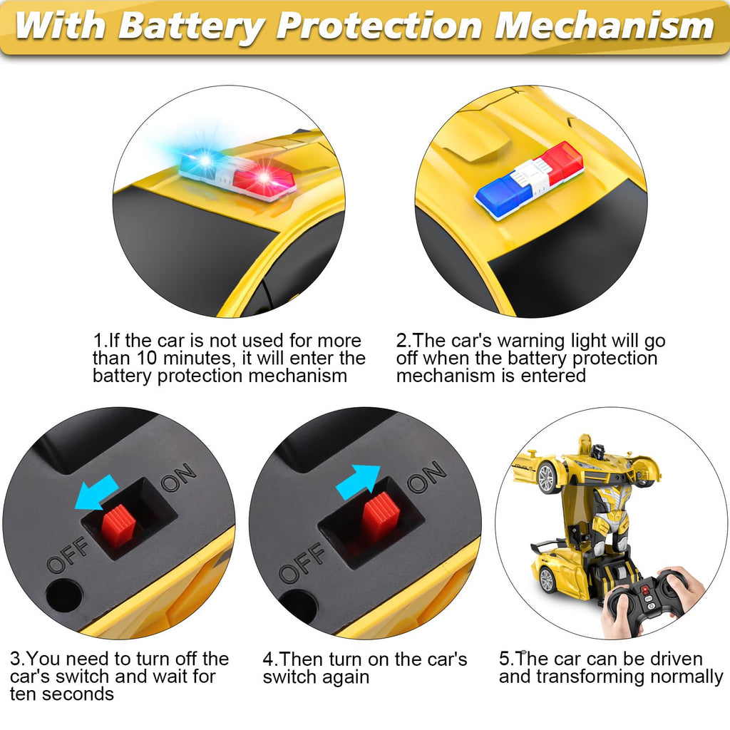 LNNKINE Remote Control Car for boy Transforming Toy 360° Rotating Christmas