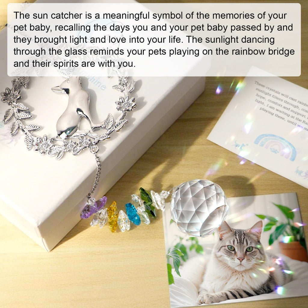 Pet Memorial Gifts for Cats, Loss of Cat Sympathy Gift,Thoughtful Cats Remembrance Sun Catcher,Cat Bereavement Gifts,Pet Loss Bereavement Gift Idea