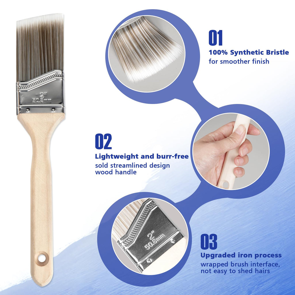 Rhibak Paint Roller Kit with Extension Pole, 27 Piece Set, 2 to 4 Ft Pole, 4"9" Paint Rollers, Paint Brushes Set for Professional Painting,House Paint Roller for All Latex and Oil Paints & Stains