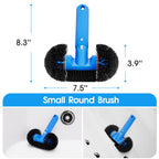 TidyMister 5-in-1 Spa Cleaning Set - Hot Tub Small Pools Maintenance Accessories Kit - Skimmer Net, Round Brush, 2ft Pole, Scrub Glove and Scum Absorber