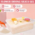 VOISEN Silica Gel Flower Drying,5LBS Flower Drying Silica Gel Crystals,Color Indicating Flower Preservation Kit Contains Flowers Desiccant, Brush, Gloves, Plastic Box