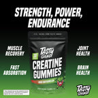 TASTY GAINS Creatine Gummies, 90g of Creatine, Non-GMO, Vegan - Build Muscle & Boost Strength for Men & Women (1g Creatine Monohydrate Per Gummy) Made in USA (90, Sour Watermelon)
