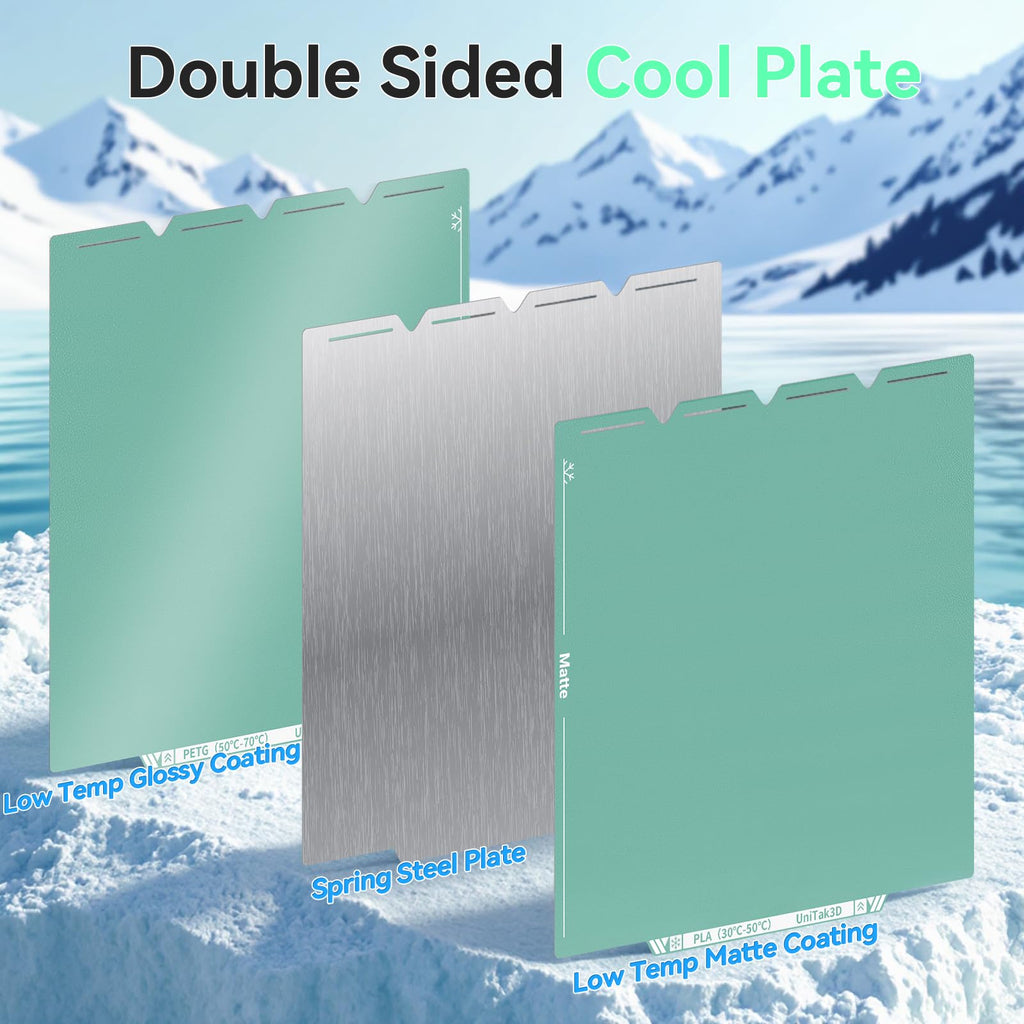 Energy-Saving U1 Cold Build Plate 276 * 293mm Double Sided Glossy+Matte Low-Temperature Print,Strong-Adhesion Platform Compatible with Snapmaker U1 3D Printer(No Glue Required)-1PCS