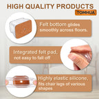 28Pcs Chair Leg Floor Protectors Rectangle for Hardwood Floors Silicone Caps Covers Felt Furniture Pads Clear Chair Sliders, Protect The Floor from Scratches(Fit:L 1.5"-2",W 0.75"-1")
