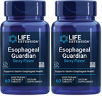 Life Extension Esophageal Guardian,alginic Acid,Potassium Bicarbonate,get Long-Lasting Relief from gastric Distress,Vegetarian,Non-GMO,Gluten-Free,60 Vegetarian chewable Tablets,(Pack of 2)
