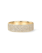 PAVOI 14K Yellow Gold Plated Wide Eternity Statement CZ Ring