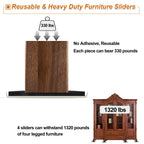 Large Furniture Sliders for Carpet & Hardwood Floors, 8 PCS 9-1/2" x 5-3/4" Oval Reusable Heavy Duty Furniture Movers Sliders, Easily and Safely Move Any Item, Beige