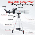 Telescope for Kids Adults 80mm Aperture 600mm Refractor Telescopes High Magnification Astronomical Telescope for Beginner, Telescopio with Phone Adapter Carrying Bag Tripod
