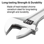 Jetech 10-Inch Adjustable Wrench - Professional Heavy Duty Chrome Vanadium Steel Shifter Spanner with Inch/Metric Scale Wide Caliber Opening