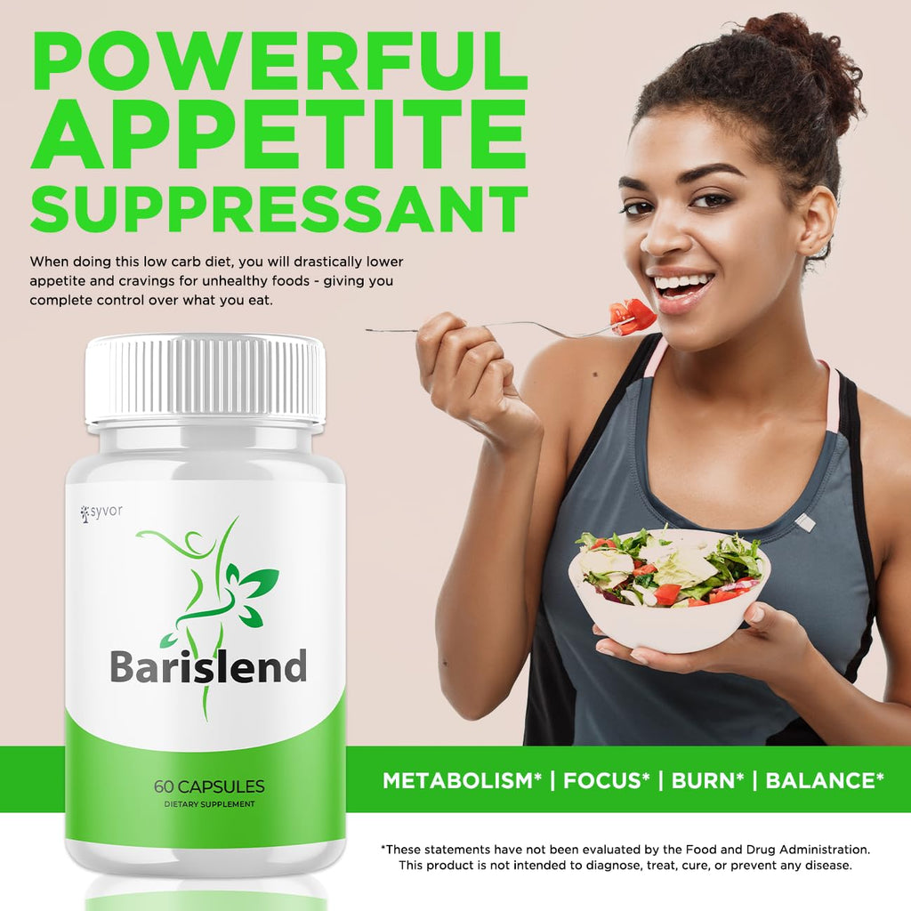 Barislend Capsules, Official Barislend Pink Salt Pills with All Natural Ingredients, Bari-Slend Advanced Formula Vitamin Pills for Health and Wellness Supplement for Men and Women (60 Capsules)