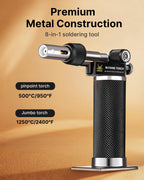 RAVS Butane Soldering Iron Kit Cordless, 14-Piece Multi-Function Butane Torch Kit, Portable Brazing Torch with Adjustable Flame, Without Butane Fuel, Unique Gifts for Men Women Husband