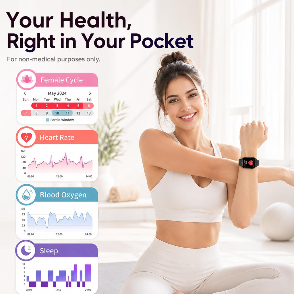 Smart Watch for Women Men, Answer/Make Call, 1.83"HD Touchscreen, 2 Bands