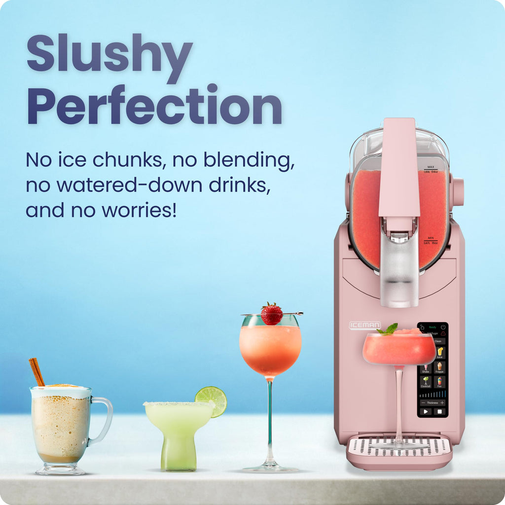 Iceman by Chefman Slush-Ease MAX 90oz Slushie Machine, 64oz Liquid Capacity Frozen Drink Maker & Slushy Machine with 5 Presets and LED Display, Perfect for Frozen Margaritas, Frappes, Smoothies