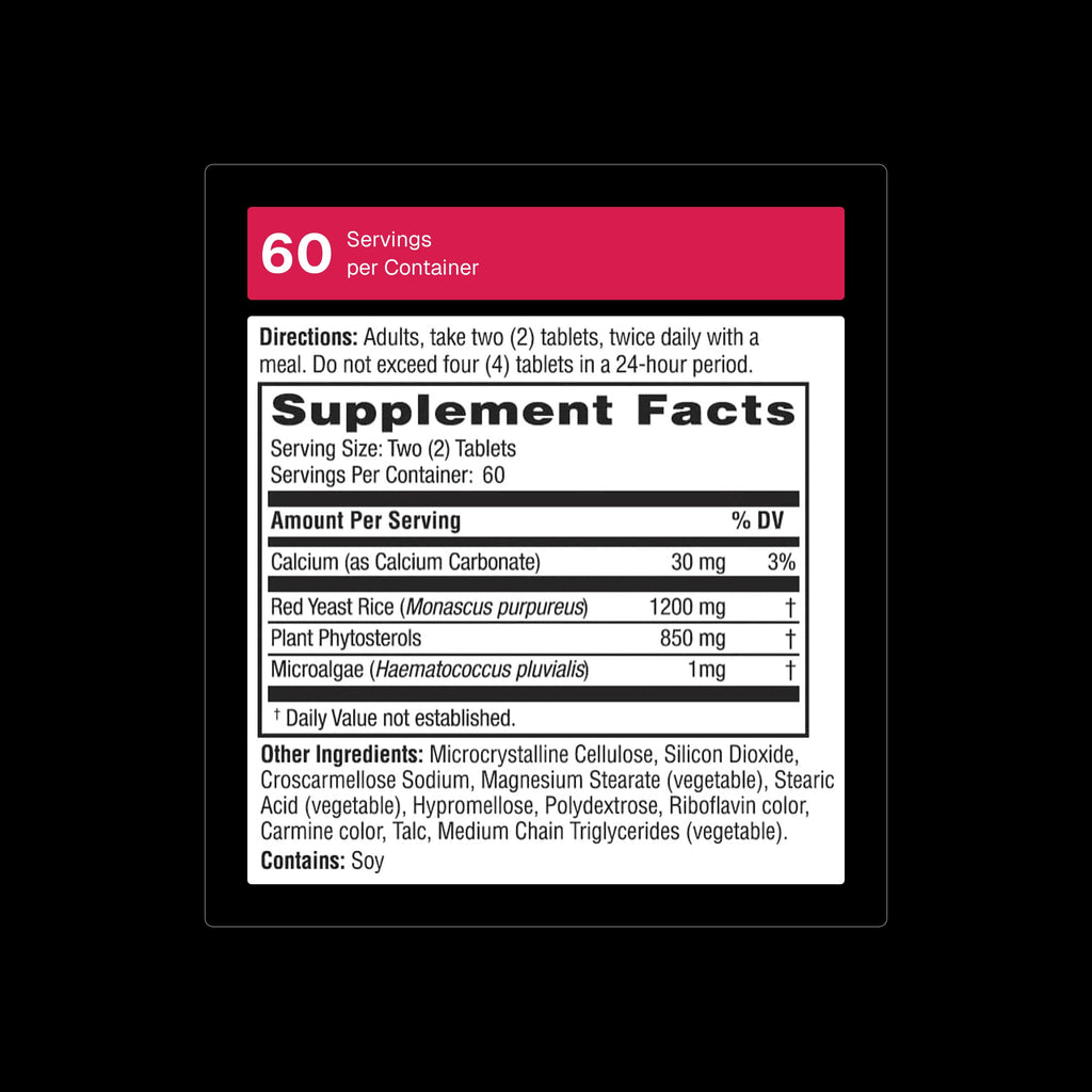 Weider Red Yeast Rice Plus 1200mg, with 850mg of Natural Phytosterols, Gluten Free, One Month Supply